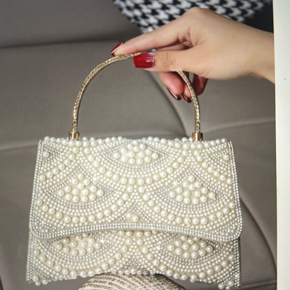 Handbags - Women’s Elegant pearl evening bag handbag